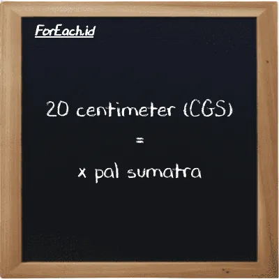 Example centimeter to pal sumatra conversion (20 cm to ps)