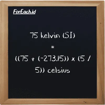 Formula to convert Kelvin to Celsius (K to <sup>o</sup>C)