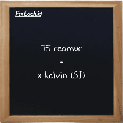 Konversi 75 Reamur ke Kelvin (75 <sup>o</sup>R ke K)