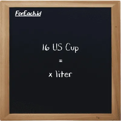 Contoh konversi US Cup ke liter (c ke l)