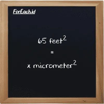 Example feet<sup>2</sup> to micrometer<sup>2</sup> conversion (65 ft<sup>2</sup> to µm<sup>2</sup>)