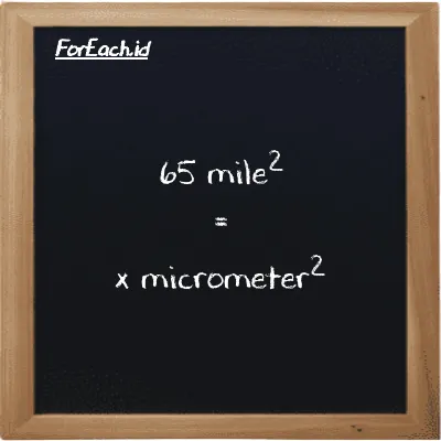 Example mile<sup>2</sup> to micrometer<sup>2</sup> conversion (65 mi<sup>2</sup> to µm<sup>2</sup>)