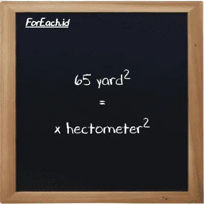 Example yard<sup>2</sup> to hectometer<sup>2</sup> conversion (65 yd<sup>2</sup> to hm<sup>2</sup>)