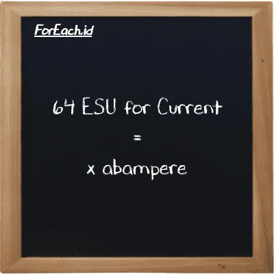Example ESU for Current to abampere conversion (64 esu to abA)