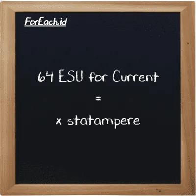 Example ESU for Current to statampere conversion (64 esu to statA)