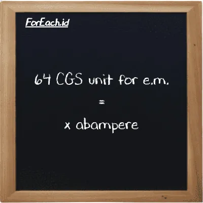 Example CGS unit for e.m. to abampere conversion (64 cgs-emu to abA)