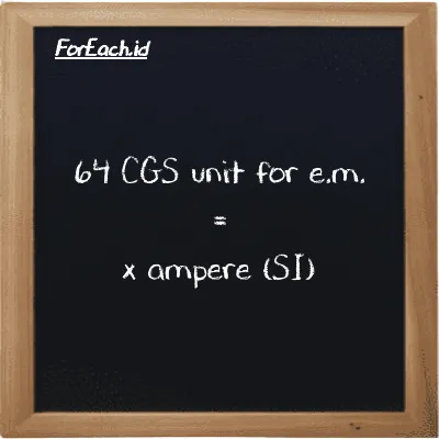 Example CGS unit for e.m. to ampere conversion (64 cgs-emu to A)