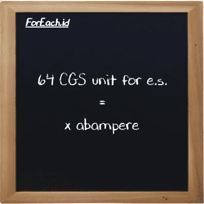 Example CGS unit for e.s. to abampere conversion (64 cgs-esu to abA)