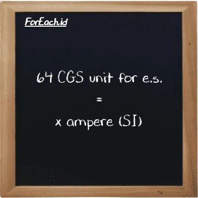 Example CGS unit for e.s. to ampere conversion (64 cgs-esu to A)
