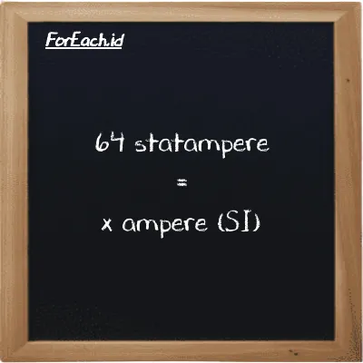 Example statampere to ampere conversion (64 statA to A)