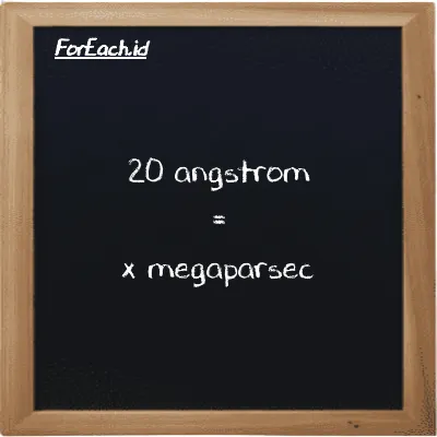 Example angstrom to megaparsec conversion (20 Å to Mpc)