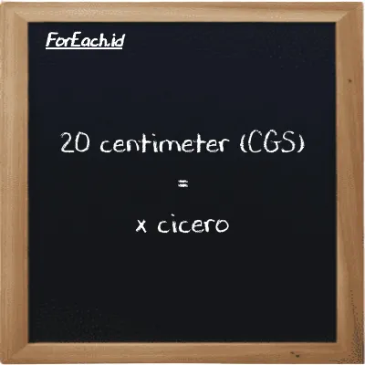 Example centimeter to cicero conversion (20 cm to ccr)
