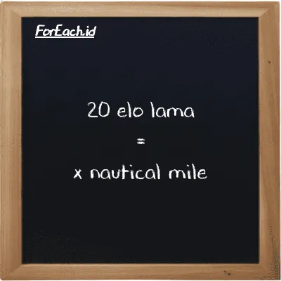 Example elo lama to nautical mile conversion (20 el la to nmi)