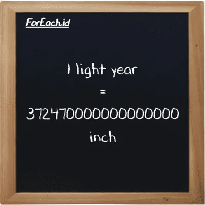 1 light year is equivalent to 372470000000000000 inch (1 ly is equivalent to 372470000000000000 in)