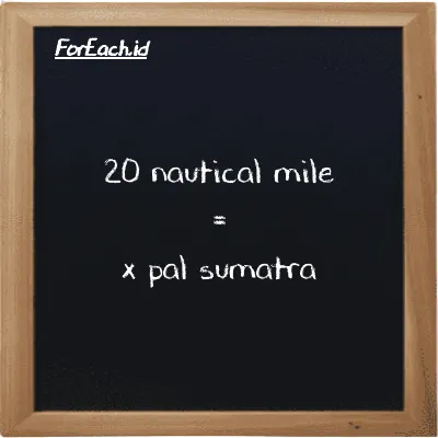 Example nautical mile to pal sumatra conversion (20 nmi to ps)