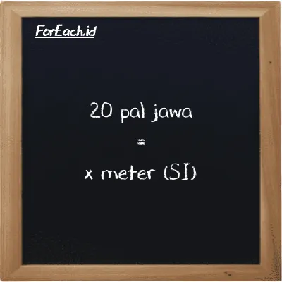 Example pal jawa to meter conversion (20 pj to m)