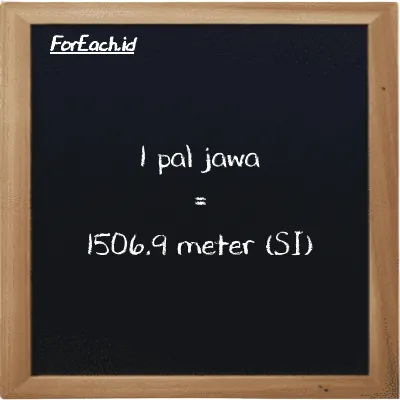 1 pal jawa is equivalent to 1506.9 meter (1 pj is equivalent to 1506.9 m)