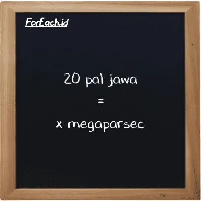 Example pal jawa to megaparsec conversion (20 pj to Mpc)