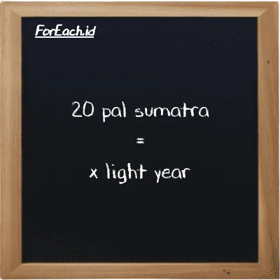 Example pal sumatra to light year conversion (20 ps to ly)