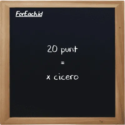Example punt to cicero conversion (20 pnt to ccr)