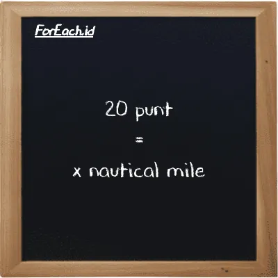 Example punt to nautical mile conversion (20 pnt to nmi)