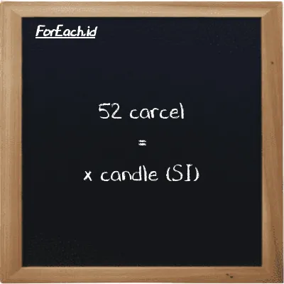 Example carcel to candle conversion (52 car to cd)