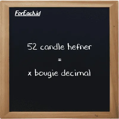 Example candle hefner to bougie decimal conversion (52 HC to dec bougie)