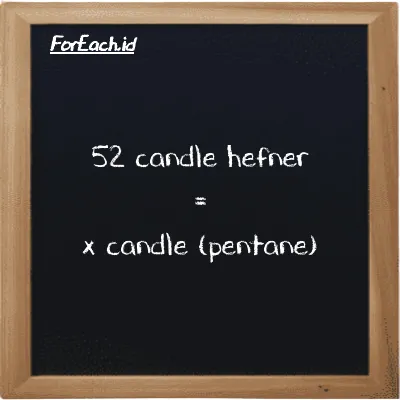 Example candle hefner to candle (pentane) conversion (52 HC to pent cd)