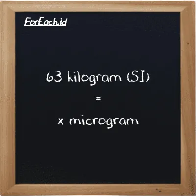 Example kilogram to microgram conversion (63 kg to µg)