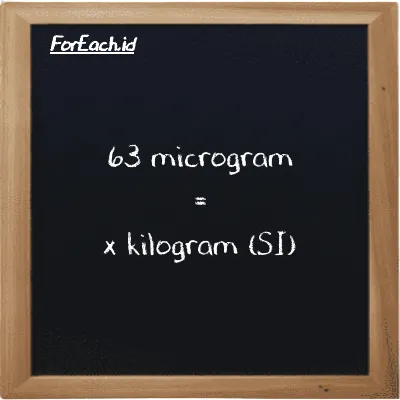 Example microgram to kilogram conversion (63 µg to kg)