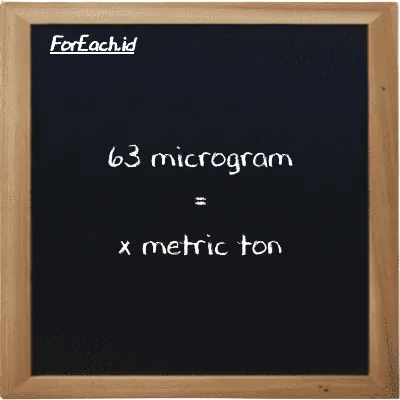 Example microgram to metric ton conversion (63 µg to MT)