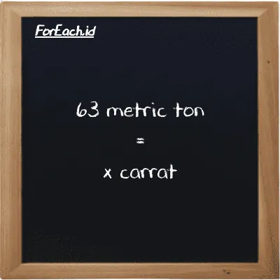 Example metric ton to carrat conversion (63 MT to ct)