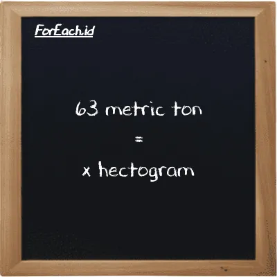 Example metric ton to hectogram conversion (63 MT to hg)