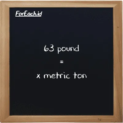 Example pound to metric ton conversion (63 lb to MT)
