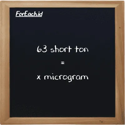 Example short ton to microgram conversion (63 ST to µg)