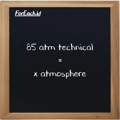 1 atm technical is equivalent to 0.96783 atmosphere (1 at is equivalent to 0.96783 atm)