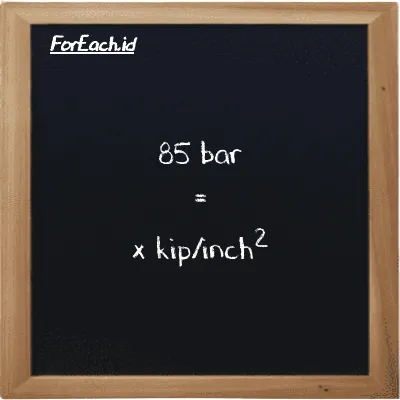 Example bar to kip/inch<sup>2</sup> conversion (85 bar to ksi)