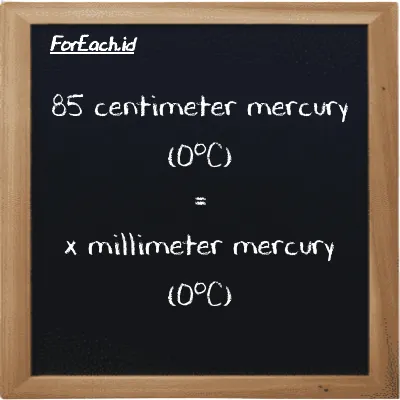 Example centimeter mercury (0<sup>o</sup>C) to millimeter mercury (0<sup>o</sup>C) conversion (85 cmHg to mmHg)