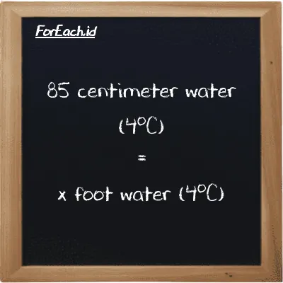 1 centimeter water (4<sup>o</sup>C) is equivalent to 0.032808 foot water (4<sup>o</sup>C) (1 cmH2O is equivalent to 0.032808 ftH2O)