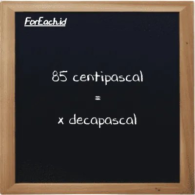 Example centipascal to decapascal conversion (85 cPa to daPa)