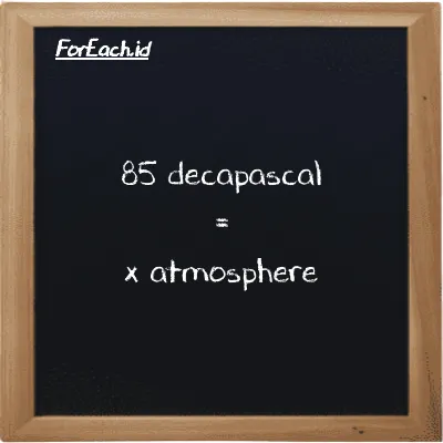 Example decapascal to atmosphere conversion (85 daPa to atm)