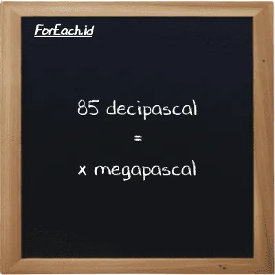 Example decipascal to megapascal conversion (85 dPa to MPa)