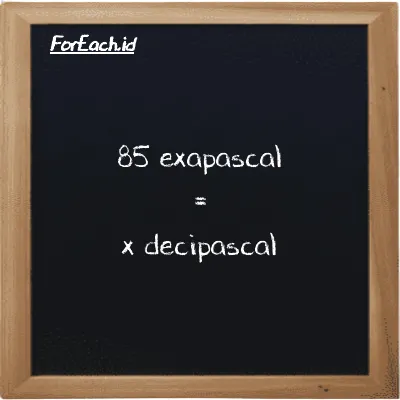 Example exapascal to decipascal conversion (85 EPa to dPa)