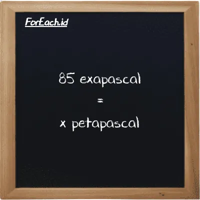 Example exapascal to petapascal conversion (85 EPa to PPa)