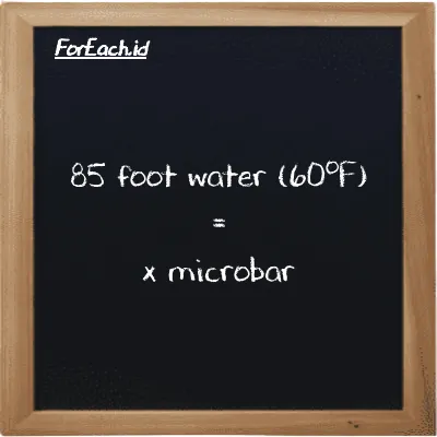 1 foot water (60<sup>o</sup>F) is equivalent to 29861 microbar (1 ftH2O is equivalent to 29861 µbar)