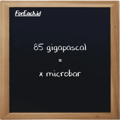 Example gigapascal to microbar conversion (85 GPa to µbar)
