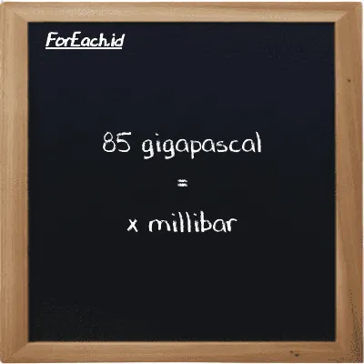 Example gigapascal to millibar conversion (85 GPa to mbar)