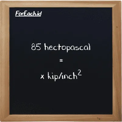 Example hectopascal to kip/inch<sup>2</sup> conversion (85 hPa to ksi)