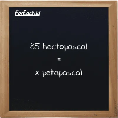 Example hectopascal to petapascal conversion (85 hPa to PPa)