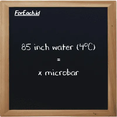 Example inch water (4<sup>o</sup>C) to microbar conversion (85 inH2O to µbar)